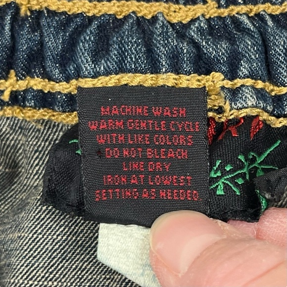 AS-HRO Dark Wash Frayed Denim Boho Chic Midi Skirt with Pocket – Size M - Picture 8 of 9